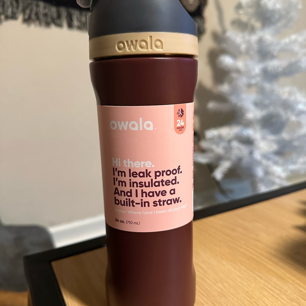 Owala Insulated Water Bottle with Straw - Maroon